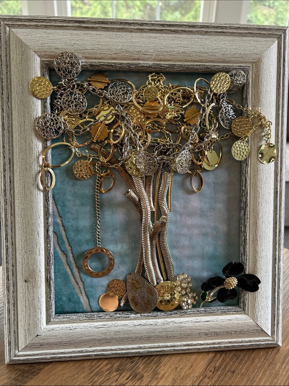 Framed Jewelry Art- Gold & Silver